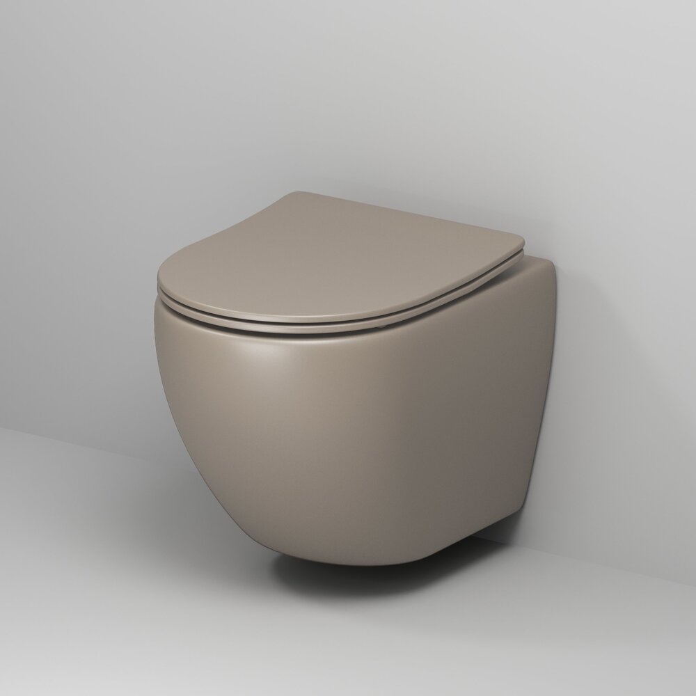 Унитаз безободковый СВЕТЛО-КОРИЧНЕВЫЙ МАТОВЫЙ подвесной GROSSMAN GR-4455BRLMS/Германия