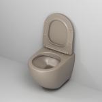 Унитаз безободковый СВЕТЛО-КОРИЧНЕВЫЙ МАТОВЫЙ подвесной GROSSMAN GR-4455BRLMS/Германия — изображение 3