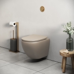 Унитаз безободковый СВЕТЛО-КОРИЧНЕВЫЙ МАТОВЫЙ подвесной GROSSMAN GR-4455BRLMS/Германия — изображение 4