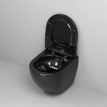 Унитаз безободковый ЧЕРНЫЙ подвесной GROSSMAN GR-4455BS/Германия — изображение 3