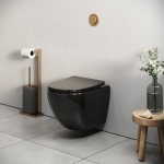 Унитаз безободковый ЧЕРНЫЙ подвесной GROSSMAN GR-4455BS/Германия — изображение 4