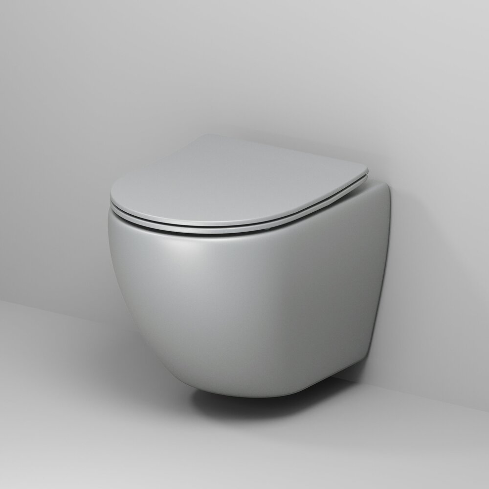 Унитаз безободковый СВЕТЛО-СЕРЫЙ МАТОВЫЙ подвесной GROSSMAN GR-4455GLMS/Германия