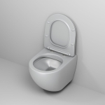 Унитаз безободковый СВЕТЛО-СЕРЫЙ МАТОВЫЙ подвесной GROSSMAN GR-4455GLMS/Германия — изображение 2