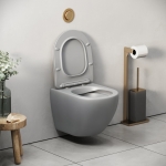 Унитаз безободковый СВЕТЛО-СЕРЫЙ МАТОВЫЙ подвесной GROSSMAN GR-4455GLMS/Германия — изображение 4