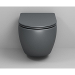 Унитаз безободковый серый МАТОВЫЙ подвесной GROSSMAN GR-4455GMSQ/Германия — изображение 3