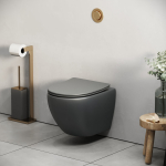 Унитаз безободковый серый МАТОВЫЙ подвесной GROSSMAN GR-4455GMSQ/Германия — изображение 4