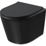 Унитаз безободковый ТОРНАДО ЧЕРНЫЙ МАТОВЫЙ подвесной GROSSMAN GR-4477BMSQ/Германия