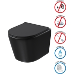 Унитаз безободковый ТОРНАДО ЧЕРНЫЙ МАТОВЫЙ подвесной GROSSMAN GR-4477BMSQ/Германия — изображение 2