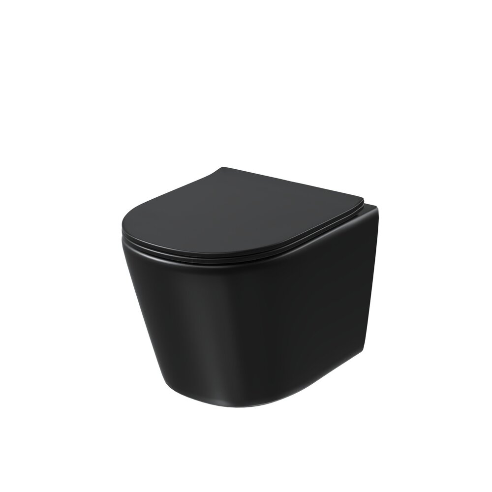 Унитаз безободковый ТОРНАДО ЧЕРНЫЙ МАТОВЫЙ подвесной GROSSMAN GR-4477BMSQ/Германия