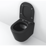 Унитаз безободковый ТОРНАДО ЧЕРНЫЙ МАТОВЫЙ подвесной GROSSMAN GR-4477BMSQ/Германия — изображение 5