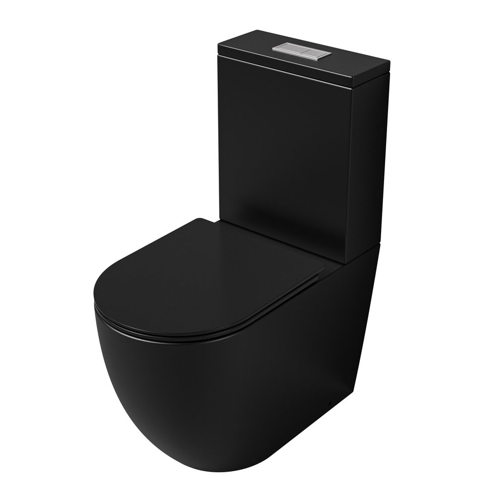 Унитаз безободковый ТОРНАДО ЧЁРНЫЙ МАТОВЫЙ напольный GROSSMAN GR-4494BMSQ/Германия