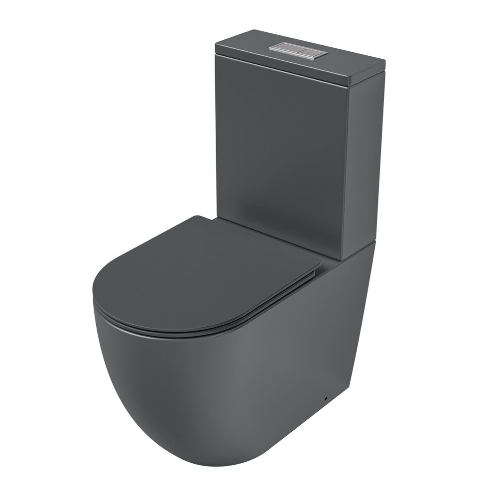 Унитаз безободковый ТОРНАДО СЕРЫЙ МАТОВЫЙ напольный GROSSMAN GR-4494GMSQ/Германия