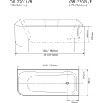 Ванна 150x75 см акриловая GROSSMAN GR-2201L Левая/Германия — изображение 4