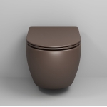 Унитаз безободковый КОРИЧНЕВЫЙ МАТОВЫЙ подвесной GROSSMAN GR-4455BRMS/Германия — изображение 2