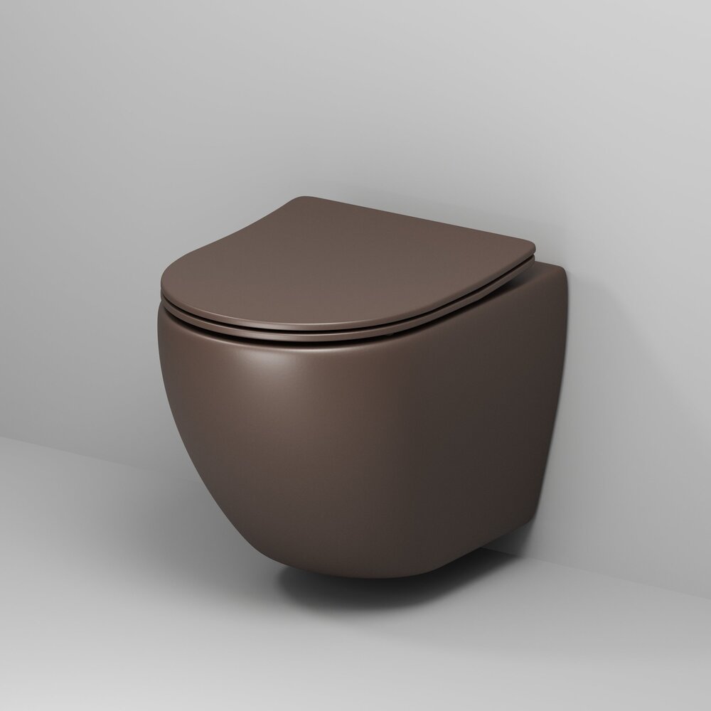 Унитаз безободковый КОРИЧНЕВЫЙ МАТОВЫЙ подвесной GROSSMAN GR-4455BRMS/Германия