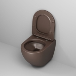 Унитаз безободковый КОРИЧНЕВЫЙ МАТОВЫЙ подвесной GROSSMAN GR-4455BRMS/Германия — изображение 3