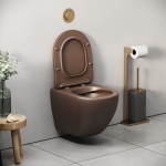 Унитаз безободковый КОРИЧНЕВЫЙ МАТОВЫЙ подвесной GROSSMAN GR-4455BRMS/Германия — изображение 6