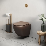 Унитаз безободковый КОРИЧНЕВЫЙ МАТОВЫЙ подвесной GROSSMAN GR-4455BRMS/Германия — изображение 4