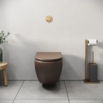 Унитаз безободковый КОРИЧНЕВЫЙ МАТОВЫЙ подвесной GROSSMAN GR-4455BRMS/Германия — изображение 5