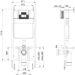 Инсталляция для подвесного унитаза Grossman 900.T1.01.000 для скрытого монтажа/Германия — изображение 4