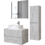 Зеркало 80 см ЭДВАНС Grossman Цемент светлый с полочкой — изображение 2