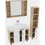 Тумба 100 см Флай Дуб сонома/белая Grossman с умывальником GR-3013