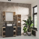 Тумба 100 см Флай Дуб сонома/серая Grossman с умывальником GR-3013 — изображение 2