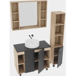 Тумба 100 см Флай Дуб сонома/серая Grossman с умывальником GR-3013