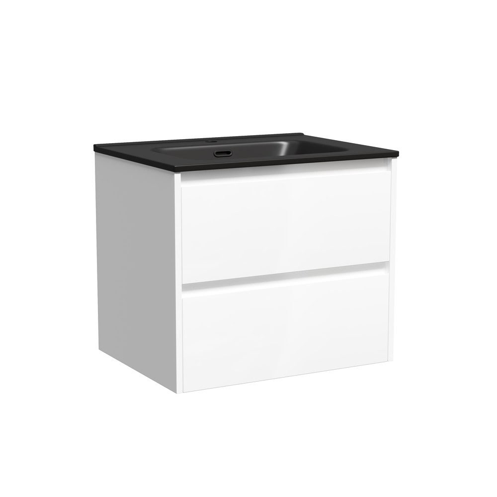 Тумба 60 см Libra ПОДВЕСНАЯ Sancos Белый глянец эмаль с умывальником CN7001MB