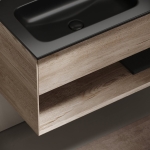 Тумба 100 см левая Marmi 1.0 Дуб галифакс натуральный ПОДВЕСНАЯ Sancos с умывальником CN7014MB — изображение 6