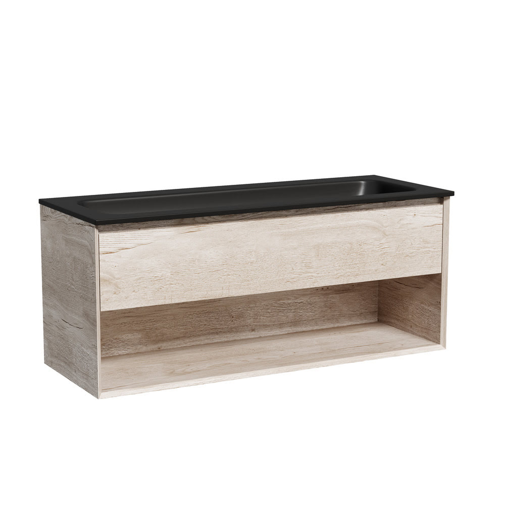 marmi-1.0_mr1.0120eg_1_black Тумба 120 см Marmi 1.0 Дуб галифакс натуральный ПОДВЕСНАЯ Sancos с умывальником CN7017MB — изображение 1