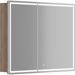 Зеркальный шкаф 990х740х150мм SANCOS Mirror с LED-подсветкой Дуб галифакс Правый/Италия
