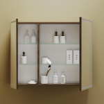 Зеркальный шкаф 890х740х150мм SANCOS Mirror с LED-подсветкой Дуб чарльстон Правый/Италия — изображение 5