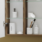 Зеркальный шкаф 890х740х150мм SANCOS Mirror с LED-подсветкой Дуб чарльстон Правый/Италия — изображение 6