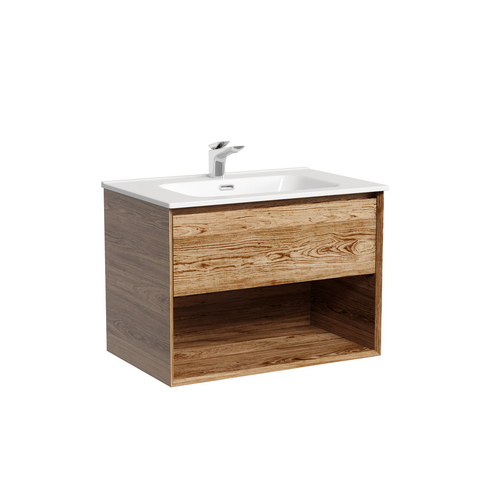 Тумба 70 см Marmi 1.0 Дуб чарльстон ПОДВЕСНАЯ Sancos с умывальником CN7007