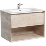 Тумба 70 см Marmi 1.0 Дуб галифакс натуральный ПОДВЕСНАЯ Sancos с умывальником CN7007