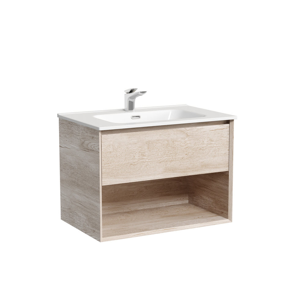 Тумба 70 см Marmi 1.0 Дуб галифакс натуральный ПОДВЕСНАЯ Sancos с умывальником CN7007