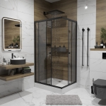 Душевой уголок 100*80 см NIAGARA Nova NG-018-14QT Black