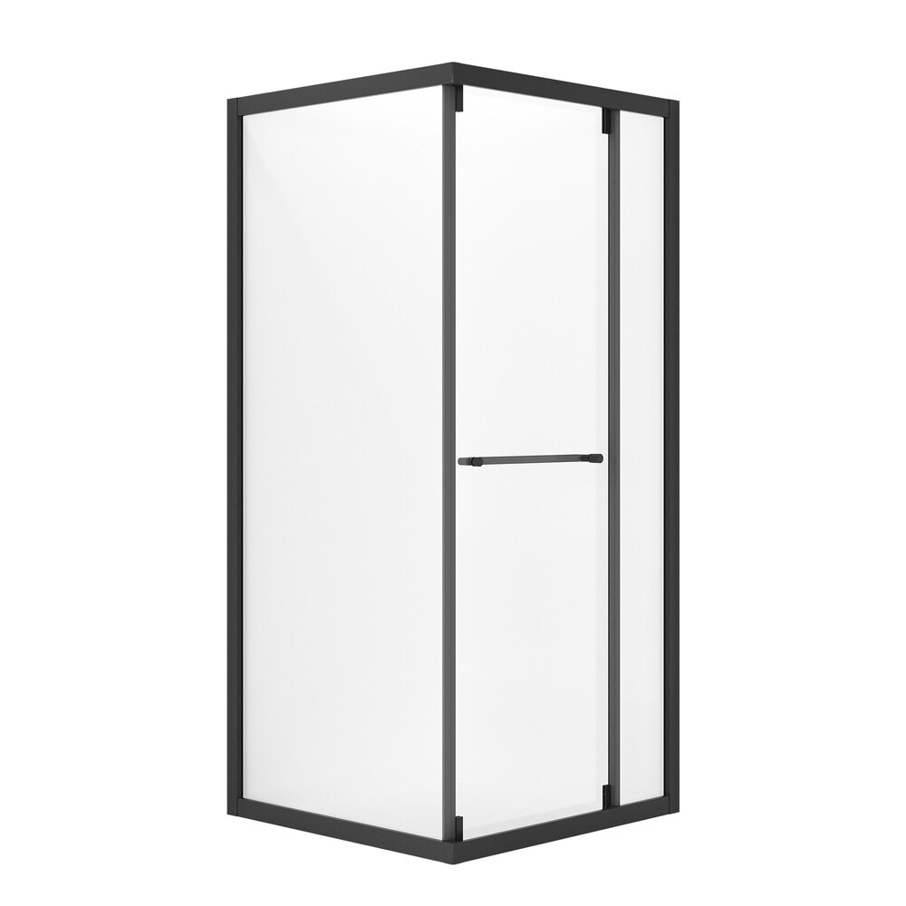Душевое ограждение 100х100х195 см Niagara Nova NG-6835-34BLACK квадрат черный матовый двери раздвижные стекло прозрачное