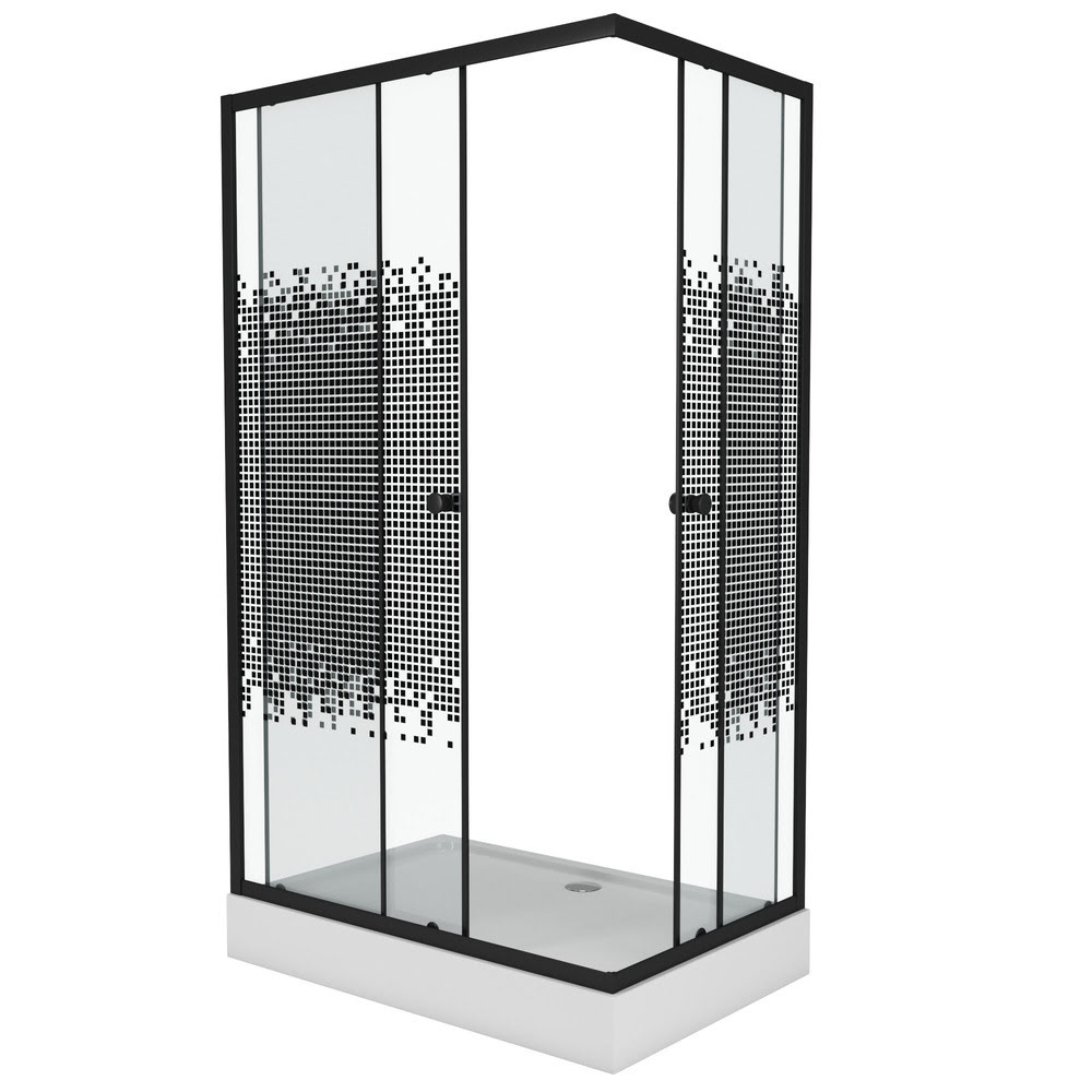 Душевой уголок 100*80 см NIAGARA Nova NG-018-14Q Black