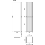 Пенал 35 см Сode SANCOS Белый  Подвесной — изображение 8