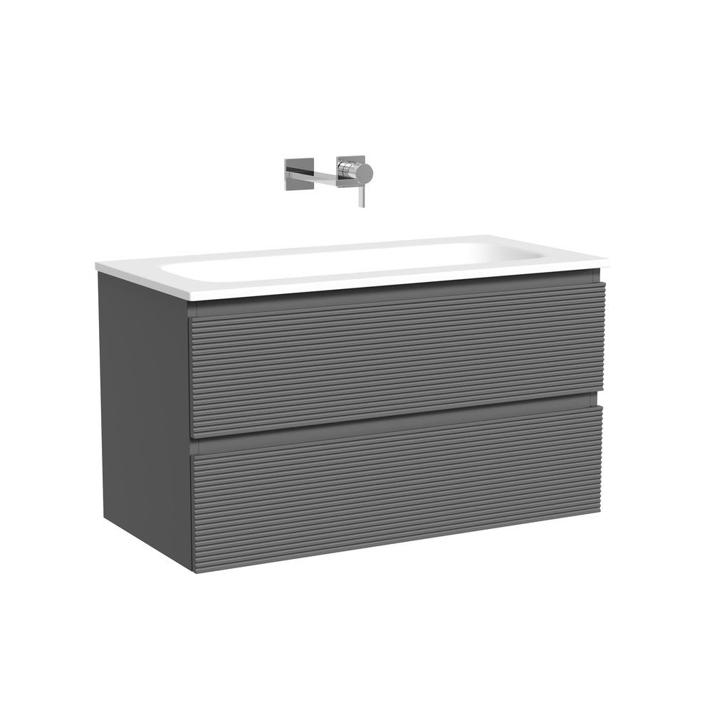 Тумба 90 см Folk Grey soft ПОДВЕСНАЯ Sancos с умывальником CN7019wx