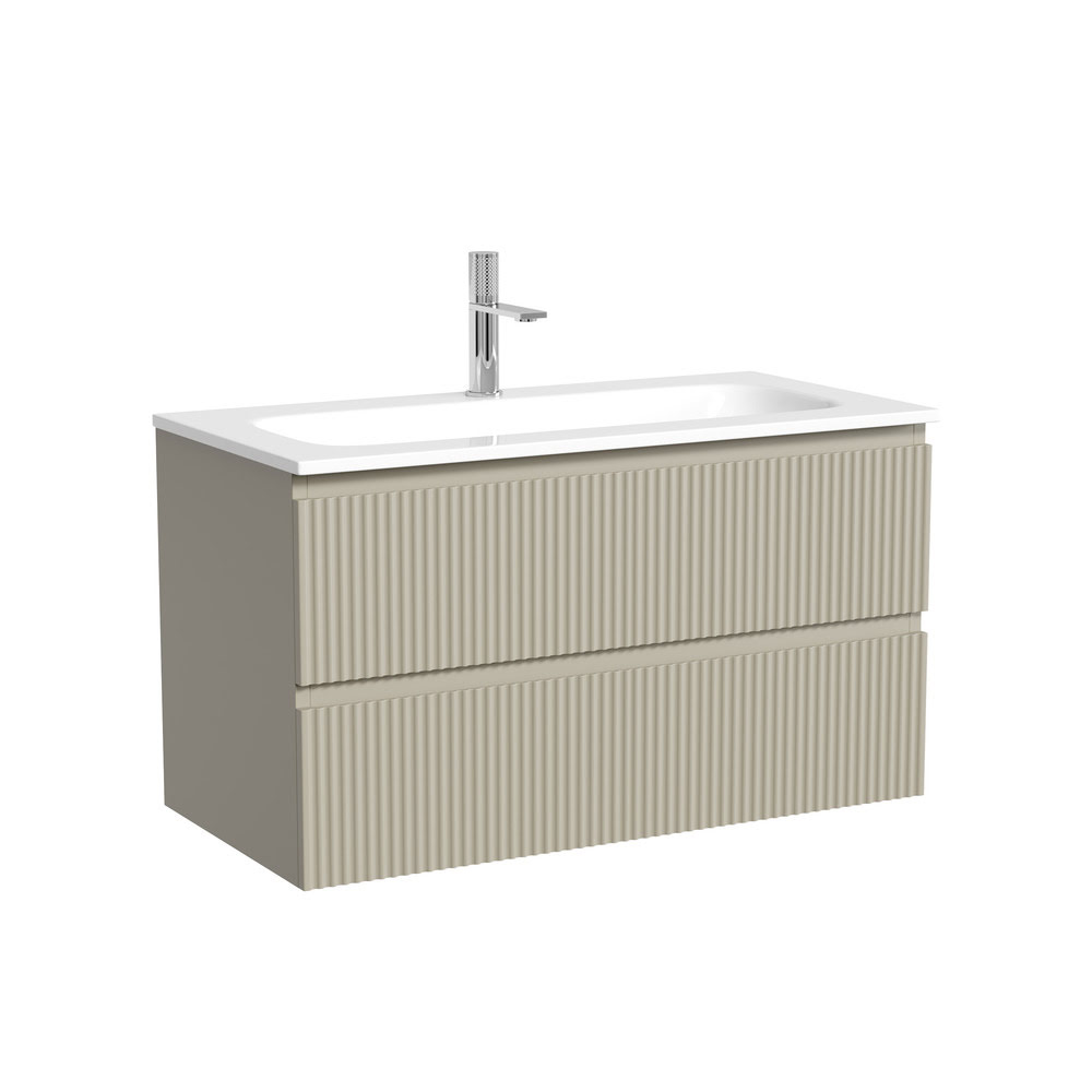 Тумба 90 см ПОДВЕСНАЯ Sancos SNOB R Beige Soft с умывальником СN7019