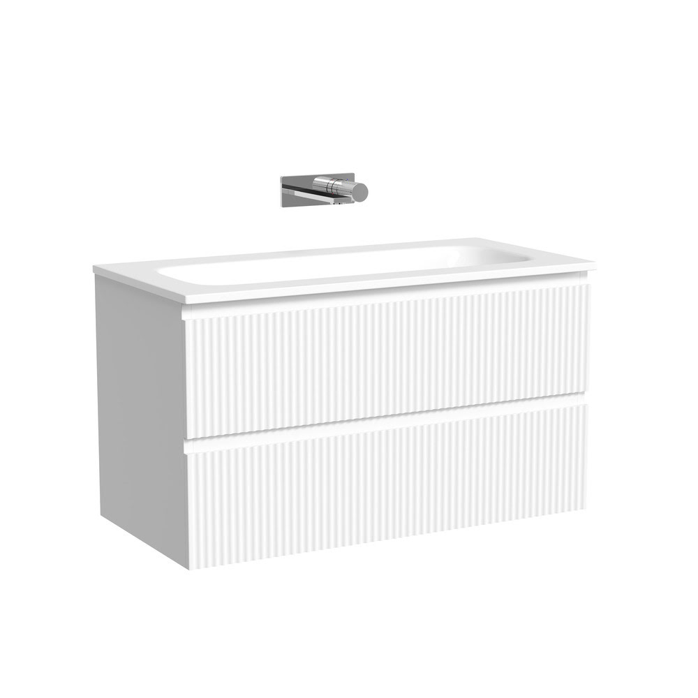 Тумба 90 см SNOB R Bianco ПОДВЕСНАЯ Sancos с умывальником СN7019wx