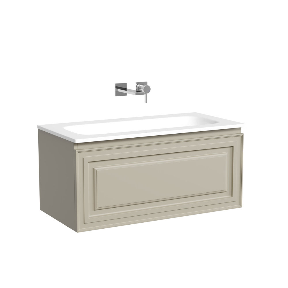 Тумба 90 см VERY Beige Soft ПОДВЕСНАЯ Sancos с умывальником CN7019wx