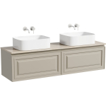 Тумба 160 см VERY Beige Soft ПОДВЕСНАЯ Sancos со столешницей и с раковинами CN6052
