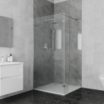 Душевая перегородка 90x200см / Хром / Стекло прозрачное / Ambassador Walk-in 15031105 / Германия — изображение 3