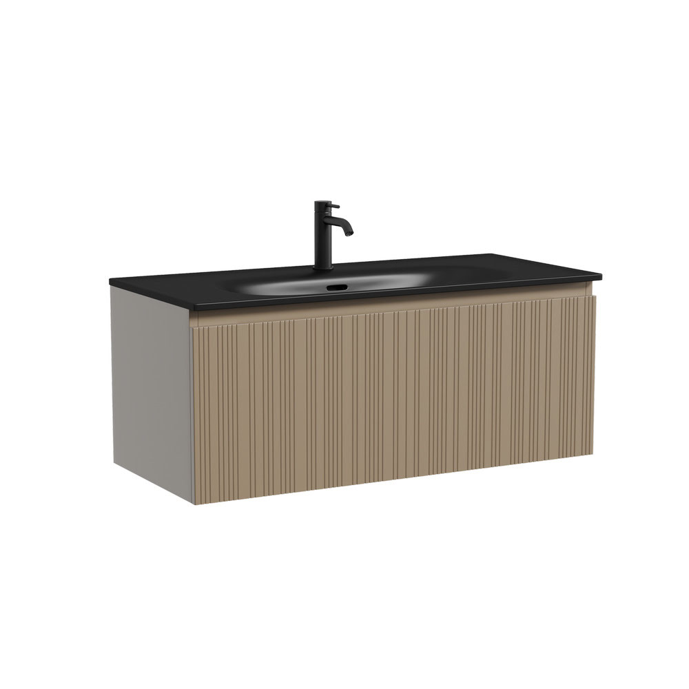 Тумба 100 см Code Sancos Серо-бежевый подвесная с умывальником CN13003MB