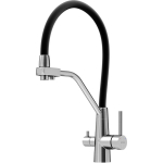 Смеситель SANCOS Nolia SC12003SS с гибким изливом и возможностью подключения фильтра для воды нержавеющая сталь матовая/Италия