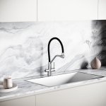 Смеситель SANCOS Nolia SC12003SS с гибким изливом и возможностью подключения фильтра для воды нержавеющая сталь матовая/Италия — изображение 3